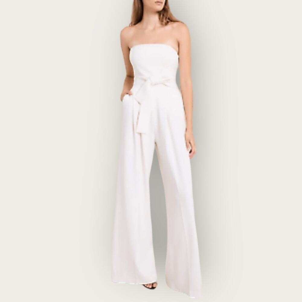 NWT | A.L.C. | Elsie Belted Strapless Jumpsuit | White | Size 8